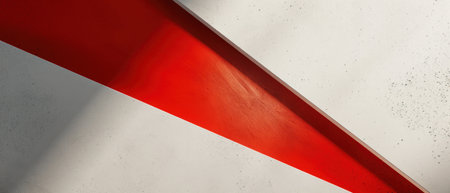 Red and white stripes on a concrete wall. Abstract background for design.の素材