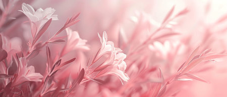 Spring background with pink lily flowers. Floral spring background.の素材