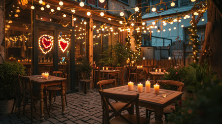 Romantic dinner in the old town of Gdansk, Polandの素材