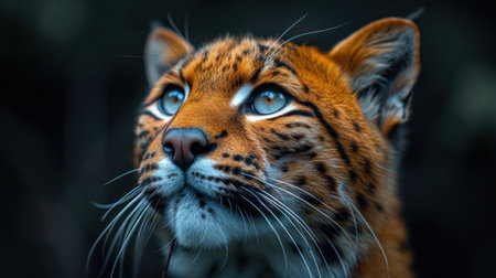 Portrait of a tiger with blue eyes in the wild nature.の素材