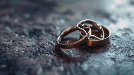 wedding rings on a rustic background. close-upの素材