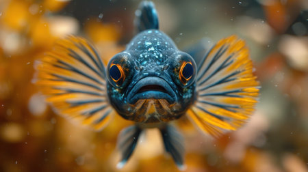 Siamese fighting fish in aquarium. Fish in the aquarium.の素材