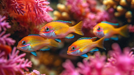 Colorful tropical fish in the coral reef. Underwater world.の素材