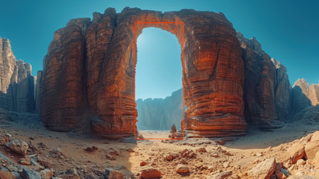 The entrance to the ancient city of Petra in Jordan. 3D renderingの素材
