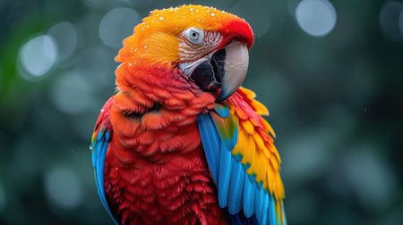 beautiful Scarlet macaw (Ara ararauna) in the natureの素材