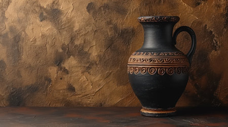 Antique vase on a brown background. Vintage still life.の素材