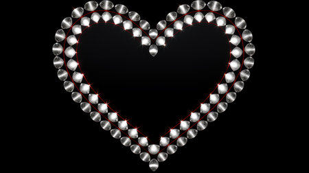 Heart of diamonds on a black background. Valentine's Day. Vector illustrationの素材