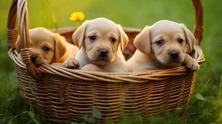 Group of australian shepherd puppies with blue eyes. Studio shot.の素材