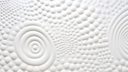 White abstract background with circles. 3d rendering, 3d illustration.の素材