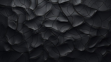 Black cracked wall background. 3d rendering, 3d illustration.の素材