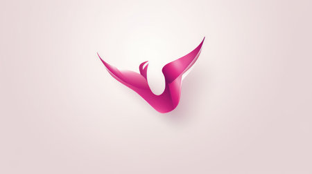 Abstract pink swoosh on white background. Vector paper illustration.の素材