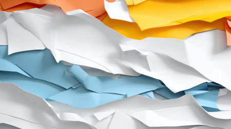 Abstract 3d rendering of multicolored crumpled paper backgroundの素材