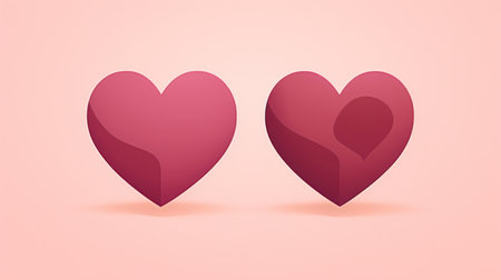 Valentine's day background with two hearts. Vector illustration.の素材