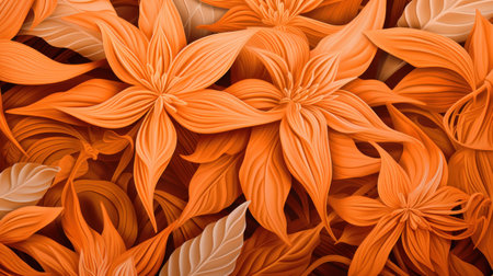 Abstract background of orange flowers. 3d rendering, 3d illustration.の素材