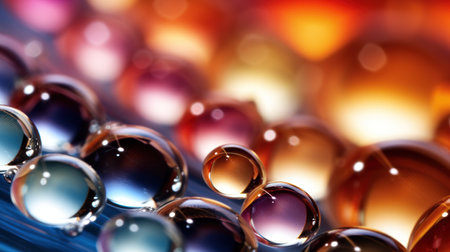 Macro shot of water drops with shallow depth of field. Abstract background.の素材