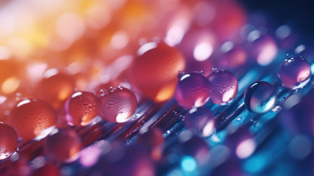 Macro shot of water drops. Abstract background with shallow depth of field.の素材