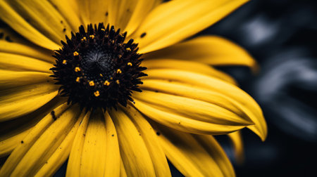 Yellow rudbeckia flower close-up. Selective focus.の素材