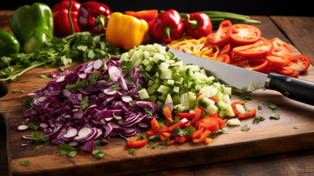 Fresh vegetable salad with red onion, cucumber, tomato and pepperの素材
