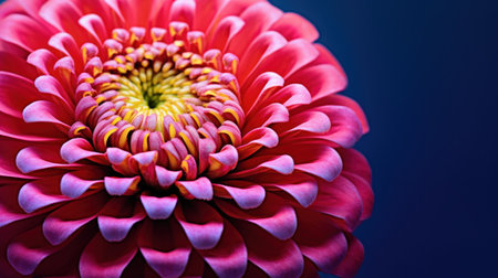 Pink chrysanthemum on a dark blue background close-upの素材