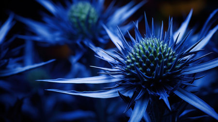 Blue echinacea flower in the garden. Blue toned.の素材