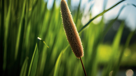 Close up of reeds in the field, shallow depth of fieldの素材