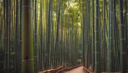Bamboo forest in Arashiyama, Kyoto, Japan.の素材