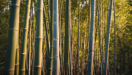 Bamboo forest in the morning. Bamboo forest in the morning.の素材