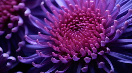 Purple chrysanthemum flower macro close up background.の素材