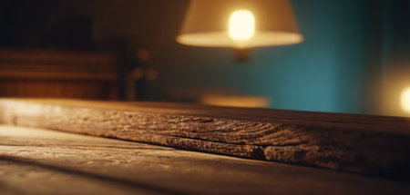 Empty wooden table in front of a blurred background. Selective focus.の素材