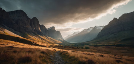 Panoramic view of the Torres del Paine National Park, Chileの素材