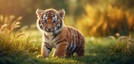 Siberian Tiger cub (Panthera tigris altaica)の素材