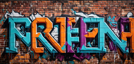 Graffiti on the wall of a building in the city of Berlinの素材