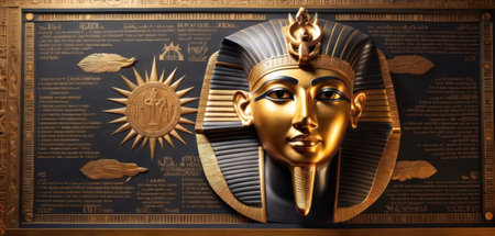 Egyptian hieroglyphs on a black background. 3d renderingの素材