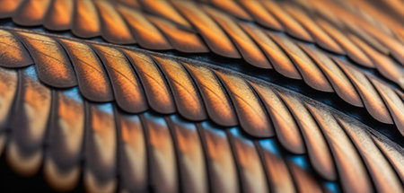 Macro closeup of the details of the wing of a birdの素材