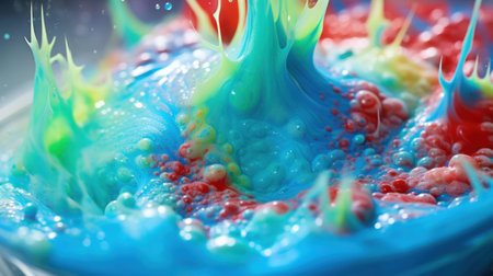 Colorful paint splashing in water. Abstract background. 3d renderingの素材
