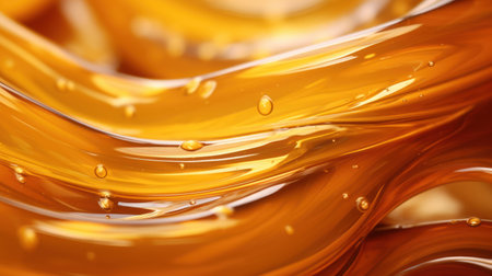 close up of sweet honey flowing in a bowl, shallow dofの素材