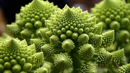 Close up of Romanesco broccoli (Romanesco broccoli)の素材