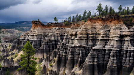 Panoramic view of the Hoodoos of Badlands National Park, South Dakotaの素材