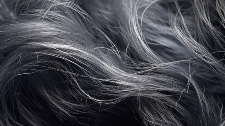 close up of grey hair texture for abstract background and copy space.の素材