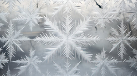 Frosty pattern on the window glass. Abstract winter background.の素材