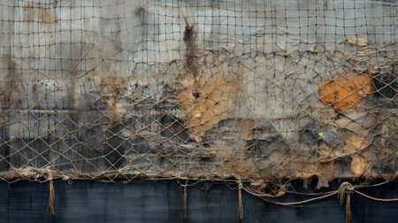 abstract background of old metal fence with peeling paint and rustの素材