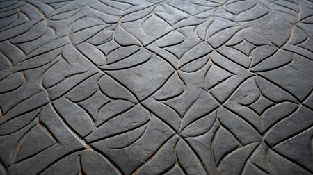 Texture of stone wall background closeup. Floor surface pattern with decorative elements.の素材