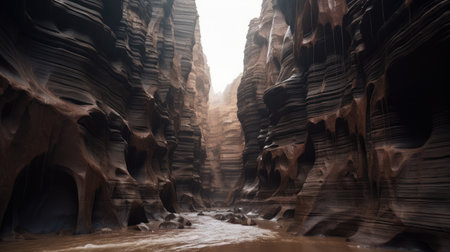 The Siq, a slot canyon in the United States of Americaの素材