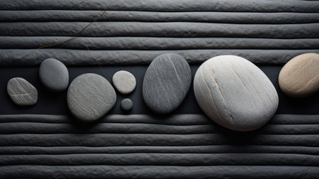 Spa stones on a black background. Zen background with space for text.の素材