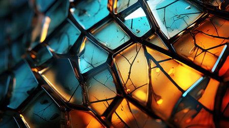 abstract background with broken glass cubes. 3d rendering, 3d illustration.の素材