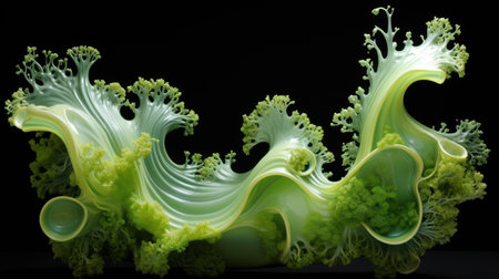 3d illustration of abstract fractal for creative design looks like cabbageの素材