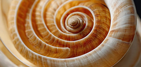 Beautiful spiral shell as a background, macro shot, close upの素材