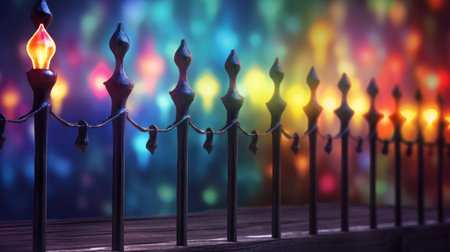 Jewish holiday Hanukkah background with menorah (traditional candelabra)の素材