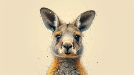 Funny kangaroo looking at the camera. 3d renderingの素材