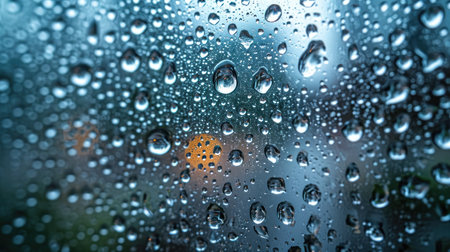 Water drops on the glass, raindrops on the window, backgroundの素材